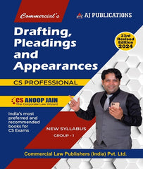 CS Professional Drafting, Pleadings and Appearances Book By CS Anoop Jain