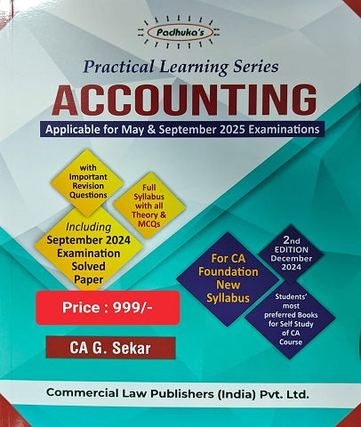 CA Foundation Accounting Practical Learning Series By CA G Sekar