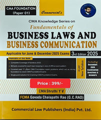 CMA Foundation Knowledge Series Fundamentals Of Business Laws And Business Communication (FBLC) By CMA Shruthi Y V