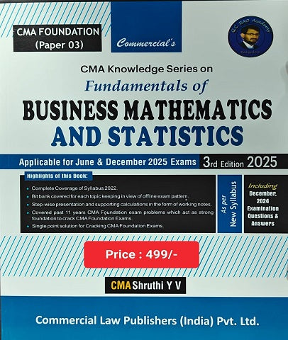 CMA Foundation Knowledge Series Business Mathematics and Statistics 2022 Syllabus By CMA Shruthi Y V