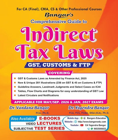 CA Final Indirect Tax (IDT) Guide By CA Yogendra Bangar and CA Vandana Bangar