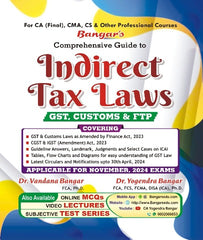 CA Final Indirect Tax (IDT) Guide Nov 24 By CA Yogendra Bangar and CA Vandana Bangar - Zeroinfy