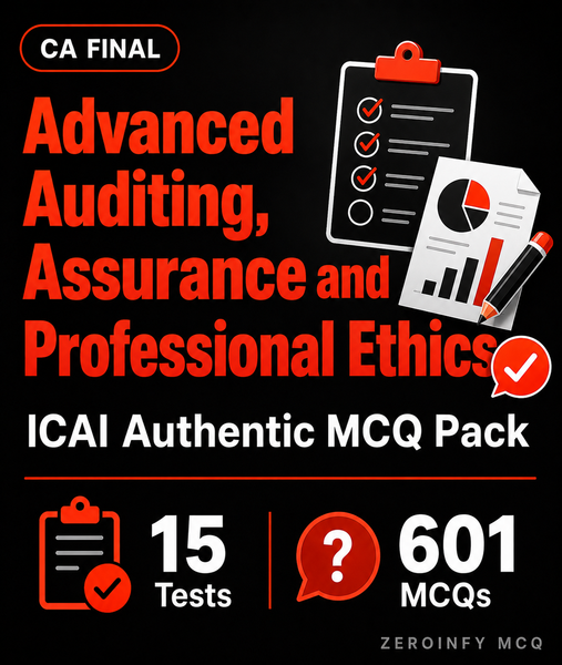 CA Final Audit MCQ - ICAI Authentic Pack - Zeroinfy