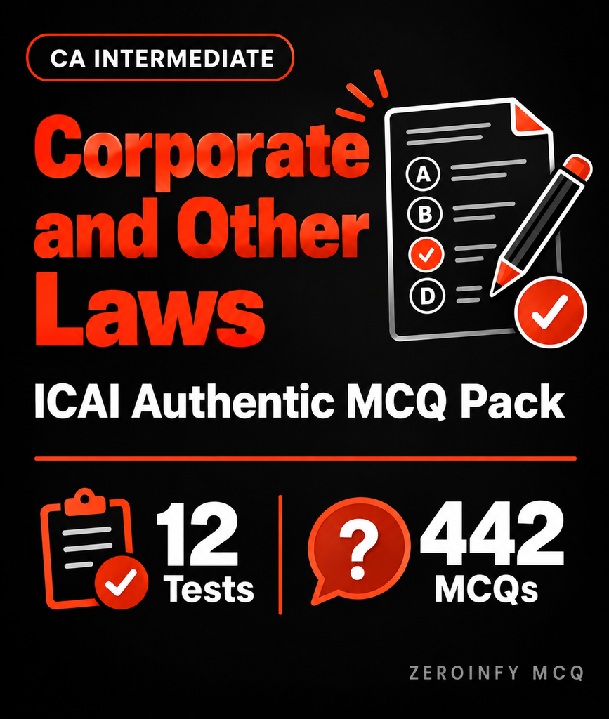 CA Inter Corporate and Other Laws MCQ - ICAI Authentic Pack - Zeroinfy
