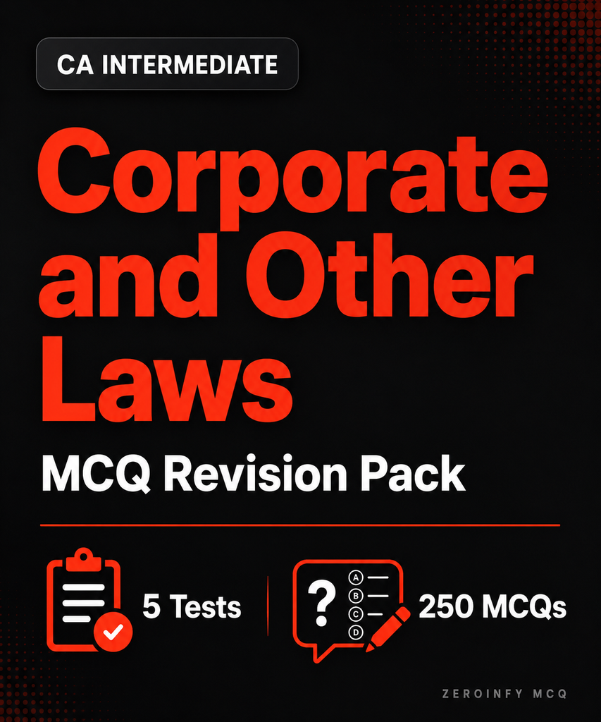 CA Inter Corporate and Other Laws MCQ Revision Pack - Zeroinfy
