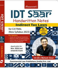 CA Final IDT SAAR Class Notes May 24 By CA Mahesh Gour - Zeroinfy