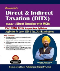 CMA Inter Direct Tax With MCQ Book By CA Jaspreet Singh Johar - Zeroinfy
