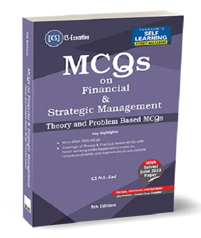 CS Executive Financial and Strategic Management MCQs By N S Zad and Ashish Parikh - Zeroinfy