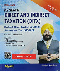 CMA Inter Direct Tax With MCQ Book Dec 23 By CA Jaspreet Singh Johar - Zeroinfy