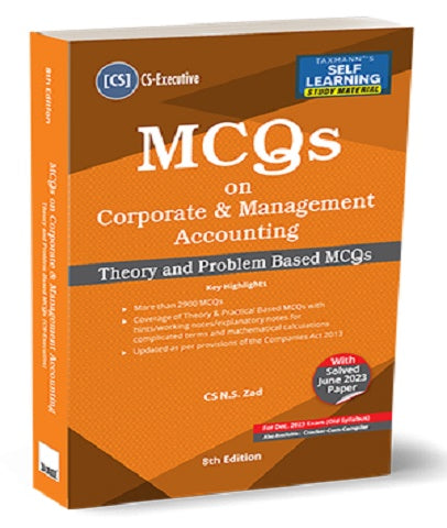 CS Executive Corporate and Management Accounting MCQs By N S Zad - Zeroinfy