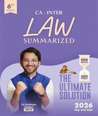 CA Inter  Law Summary Notes, Question Bank and MCQ Booklet Combo By CA Shubham Singhal