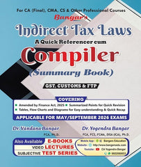 CA Final Indirect Tax (IDT) Compiler Summary Book By Yogendra Bangar and Vandana Bangar