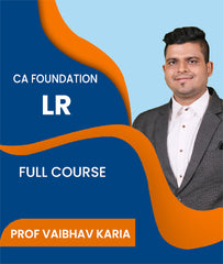CA Foundation Logical Reasoning (LR) Full Course By J.K.Shah Classes - Prof Vaibhav Karia - Zeroninfy