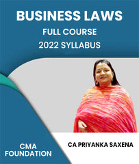 CMA Foundation 2022 Syllabus BUSINESS LAWS Full Course By CA Priyanka Saxena - Zeroinfy