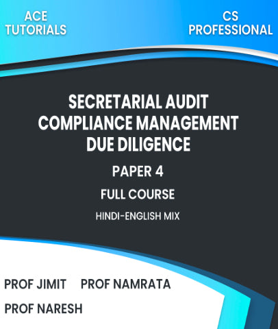 CS Professional Paper 4 Secretarial Audit, Compliance Management and Due Diligence Full Course By Prof Bhadresh - Zeroinfy
