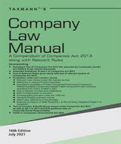Company Law Manual Professional Book By Taxmann-Zeroinfy