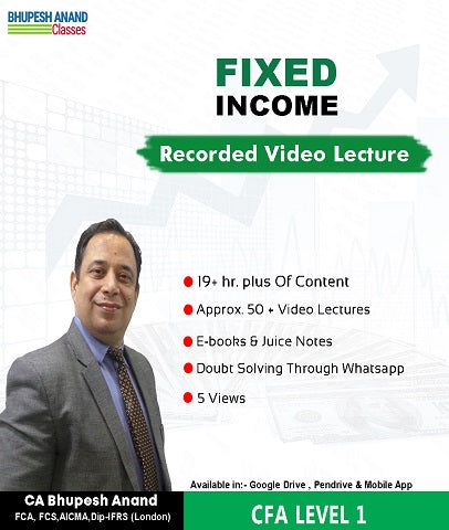 CFA Program Coaching Level 1 Fixed Income Full Course By Bhupesh Anand - Zeroinfy