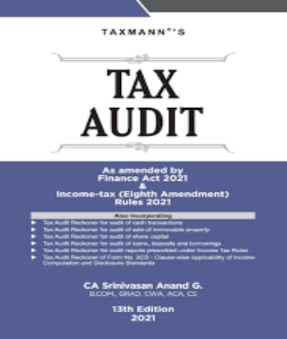 Tax Audit Professional Book By Srinivasan Anand G- Zeroinfy