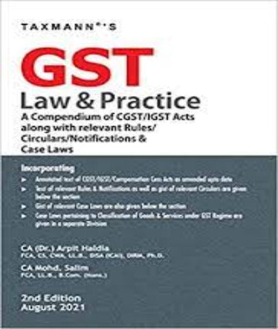 GST Law & Practice Professional Book By Arpit Haldia , Mohd. Salim - Zeroinfy