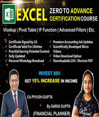 Advanced Excel Certification Course By FP Gargi Gupta and CA Piyush Gupta - Zeroinjfy